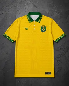 Brasil Inspired Soccer Jersey – Sublimation Football Shirt, Yellow Green Brazil Style Fan Jersey, Blokecore Streetwear Athletic Top, Casual Sportswear