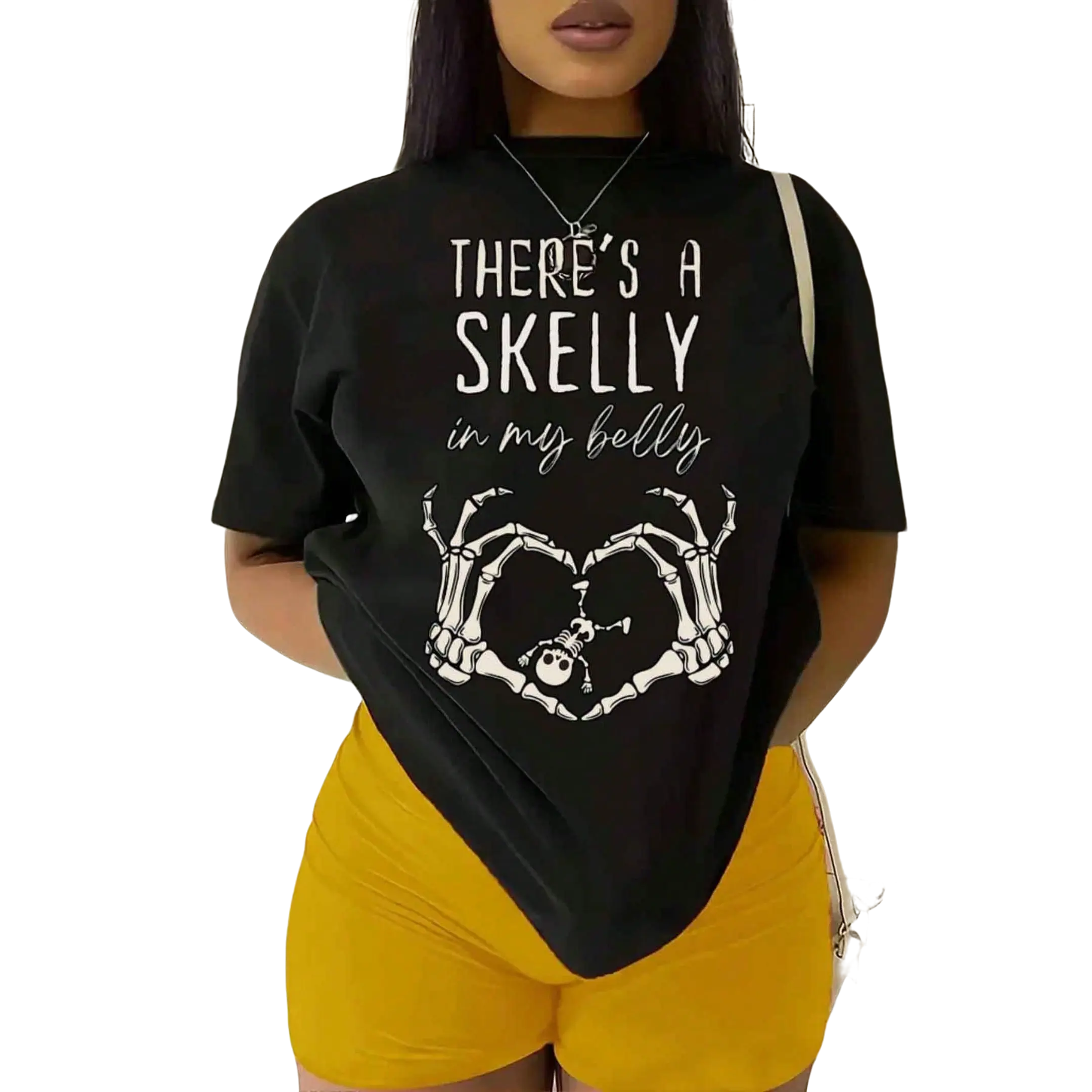 Women's Plus Size Pure Cotton Short Sleeve Crew Neck Maternity T-Shirt - Digital Print Halloween Spooky Mama Top, Pregnancy Reveal Clothing, Street Look Gift, Maternity Clothing, Short Sleeve Tops, 100 Cotton Clothing