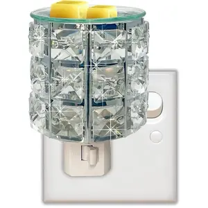 Warmers Pluggable Fragrance Warmer - Silver Glass Decorative Plug-in for Warming Scented Candle Wax Enhances Home Ambiance