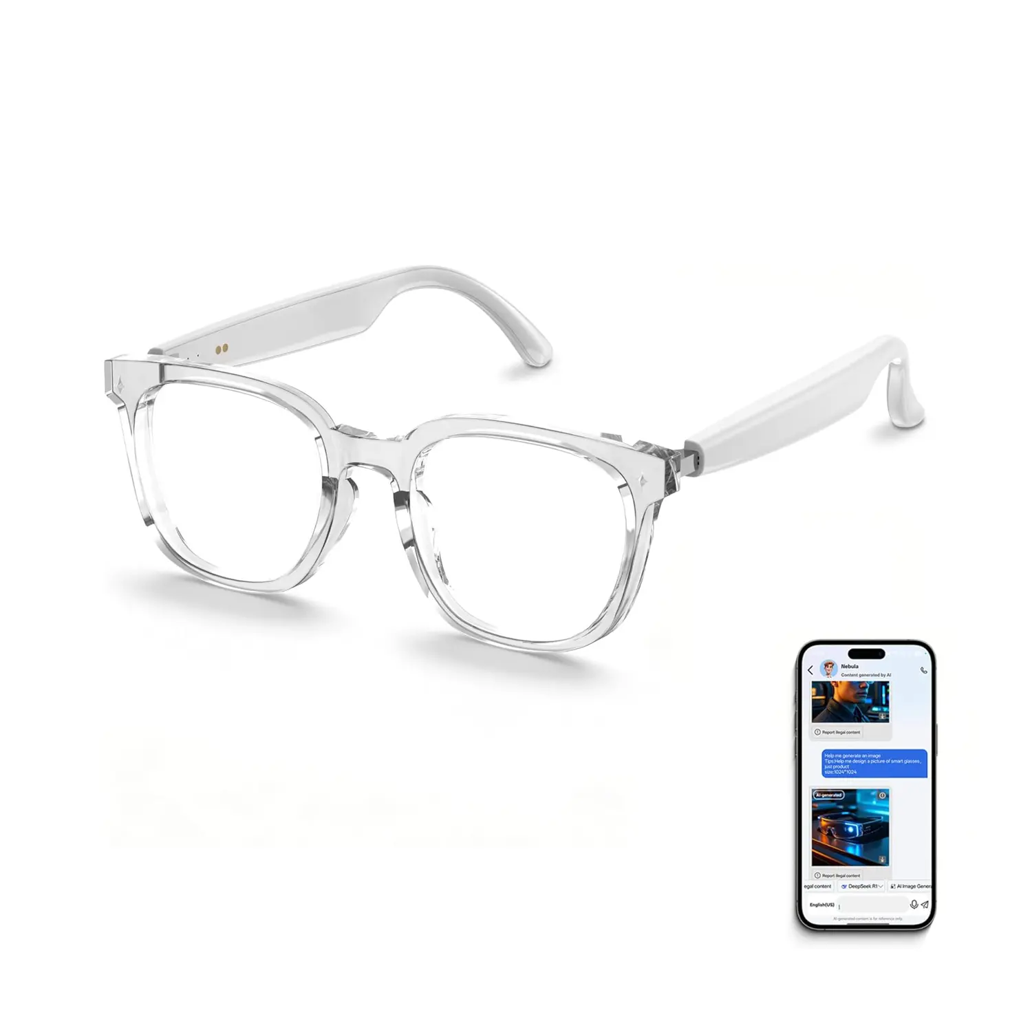 AI Smart Glasses, Bluetooth Glasses for Men Women, Open-Ear Music & Calls, Touch Control, Voice Assistant, Real-Time Translation, 35g Lightweight for Business Meetings, Travel & Daily Use