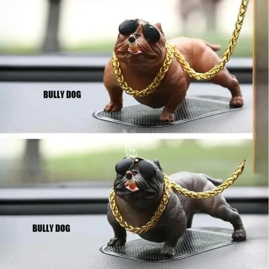 Pitbull Dog Figurine - Stylish Car Dashboard Decor