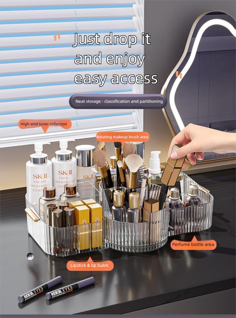 360° Rotating Makeup Organizer, Fits Tall Bottles Skincare Display Case for Vanity, Luxury Cosmetic Storage Box for Brushes & Perfumes 360° Rotating Makeup Organizer, Fits Tall Bottles Skincare Display Case for Vanity, Luxury Cosmetic Storage Box for Brushes & Perfumes