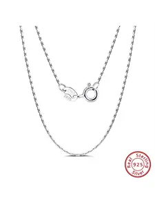 925 Sterling Silver 0.6mm Bamboo Chain Necklace Pendant Necklace, Unisex Clavicle Chain Minimalist Necklace Fashion Jewelry Gift for Men Women