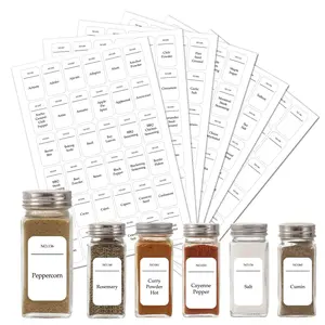 Spice Jar Labels, 216pcs Waterproof & Oil Resistant Kitchen Spice Jar Labels, Kitchen Spice Jar Labels, Pantry Labels for Home and Restaurant