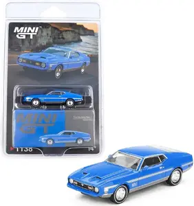 Mini GT 1:64 Ford Mustang Mach 1 Grabber Blue Diecast Model Car Limited Edition MGT01138