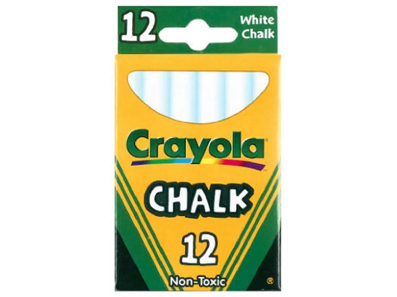 Crayola White Chalk - 12 Count, 0.81 l x 2.31 w x 4 h in, Box Packaged Writing Aid & Art Supplies, Office Stationery (51-0320)