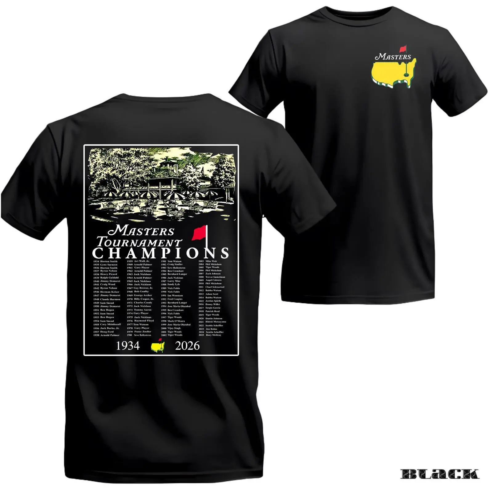 Masters Tournament Champions Shirt Vintage Augusta National Golf Club Winners List With Championship Tournament Graphic Trendy Gift Golf Fan