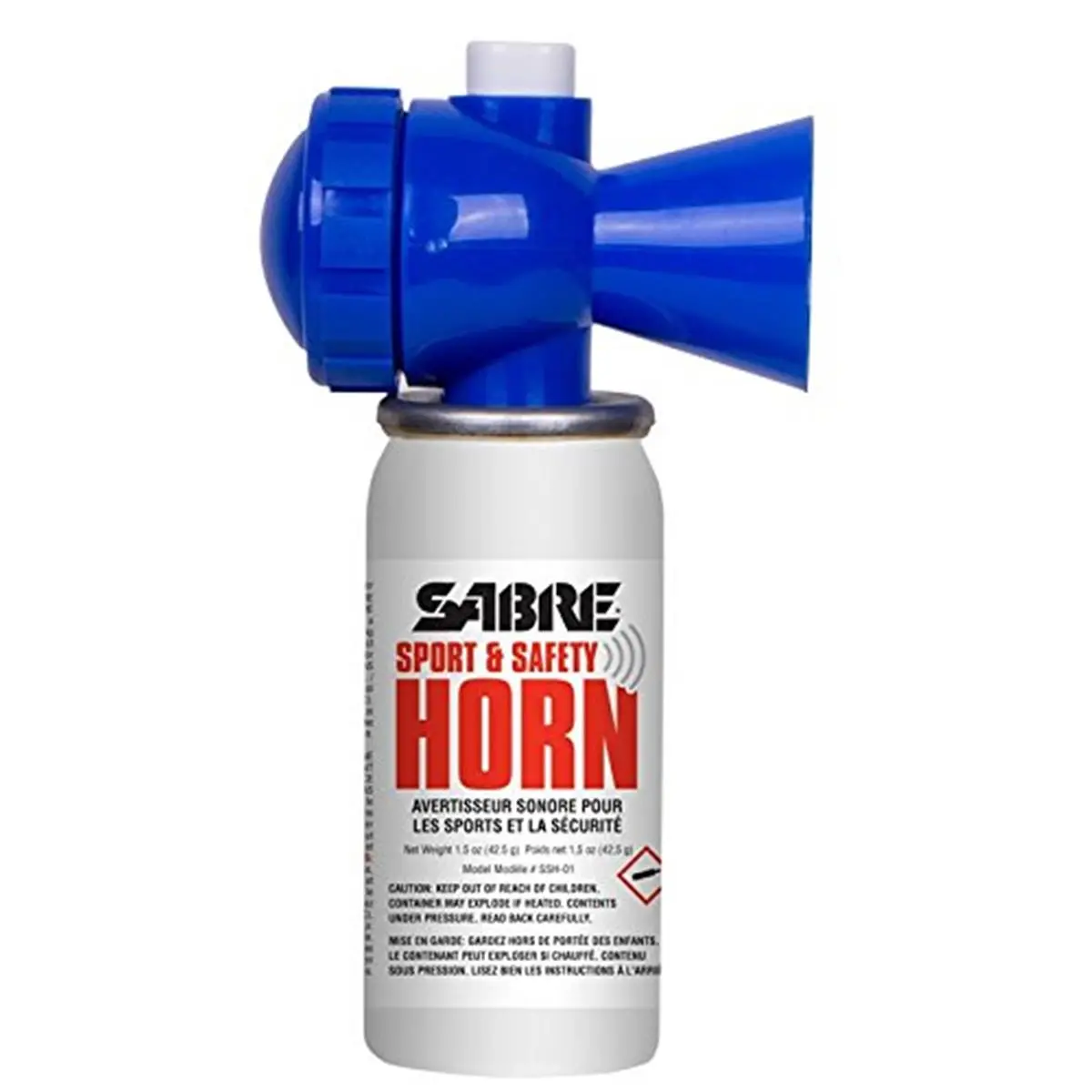 SABRE Sport & Safety Horn - Portable, Lightweight 115 dB Alarm for Sporting Events, Car, Bicycle, User-Friendly Press Button, Ozone-Safe Emergency Signal Device
