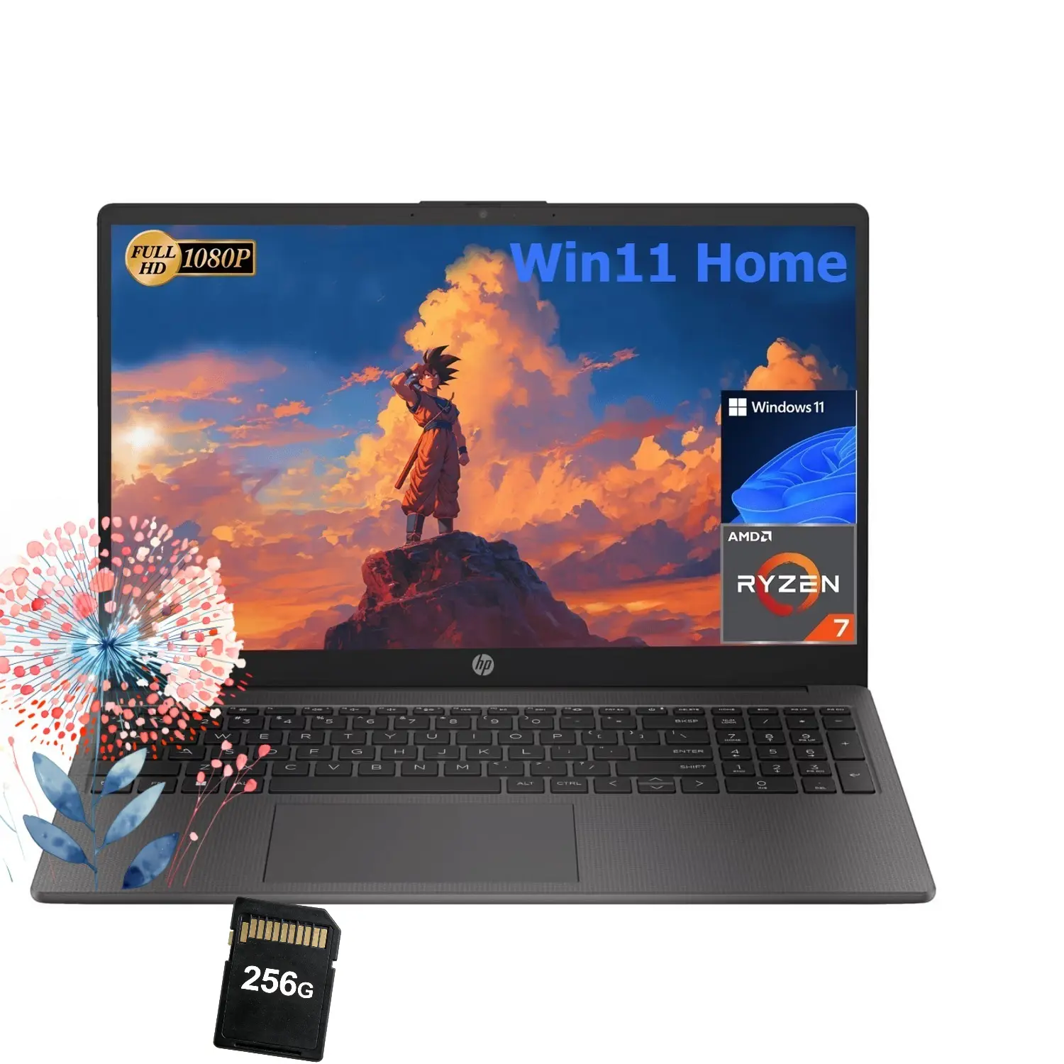 HP 15.6" FHD Student Portable Laptop 2025 Updated, AMD Ryzen 7 7730U, Up to 32GB RAM, 512GB SSD, Windows 11 Home + Copilot AI, Numeric Keypad, Built-in Camera, WiFi 6, Bluetooth, Bundle Accessory, Student Laptop