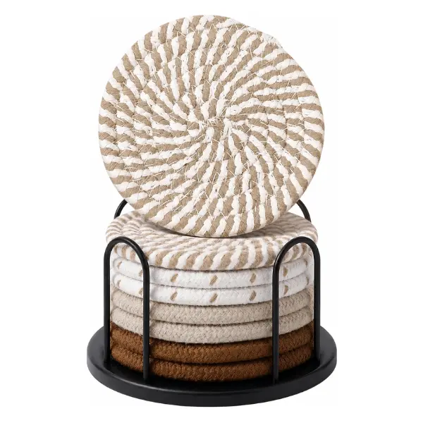 Coasters Set of 8 for Drinks, 4 Inch Large Coasters for Coffee Table, Tabletop Protection for Hot & Cold Drinks, Versatile Coasters for Home Decor, Non-Slip & Easy to Clean, Coffee