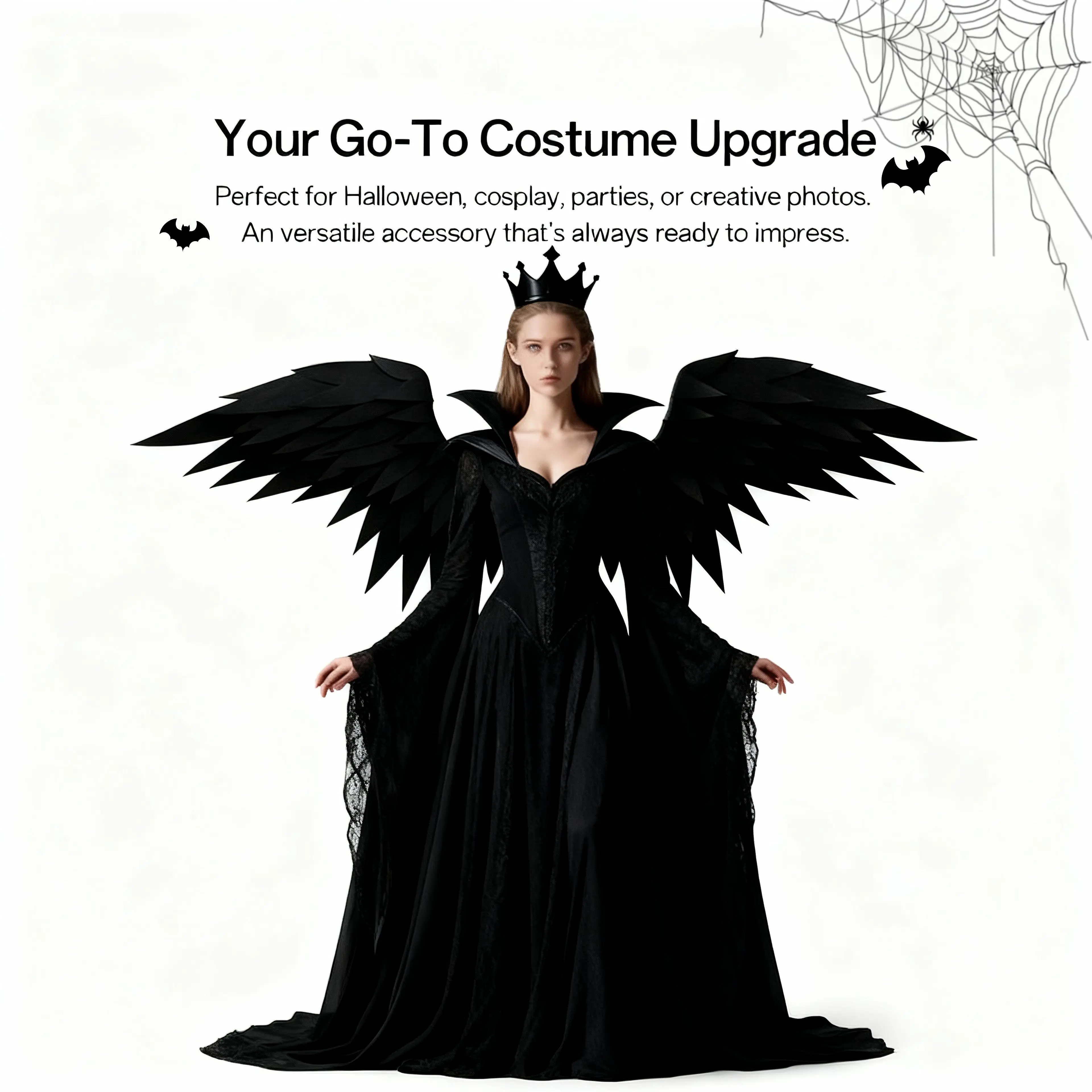 Daedalus Style Costume Wings - Electric Foam Cosplay & Halloween Party Supplies, Lightweight Handmade Accessories for Men and Women, Spooky, Clothes, Plain, Comfortable