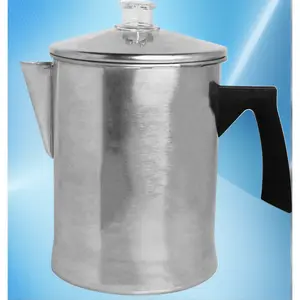 Aluminum Stovetop Percolator – Brew Coffee on Gas or Electric Stove – 9 Cup – Silver