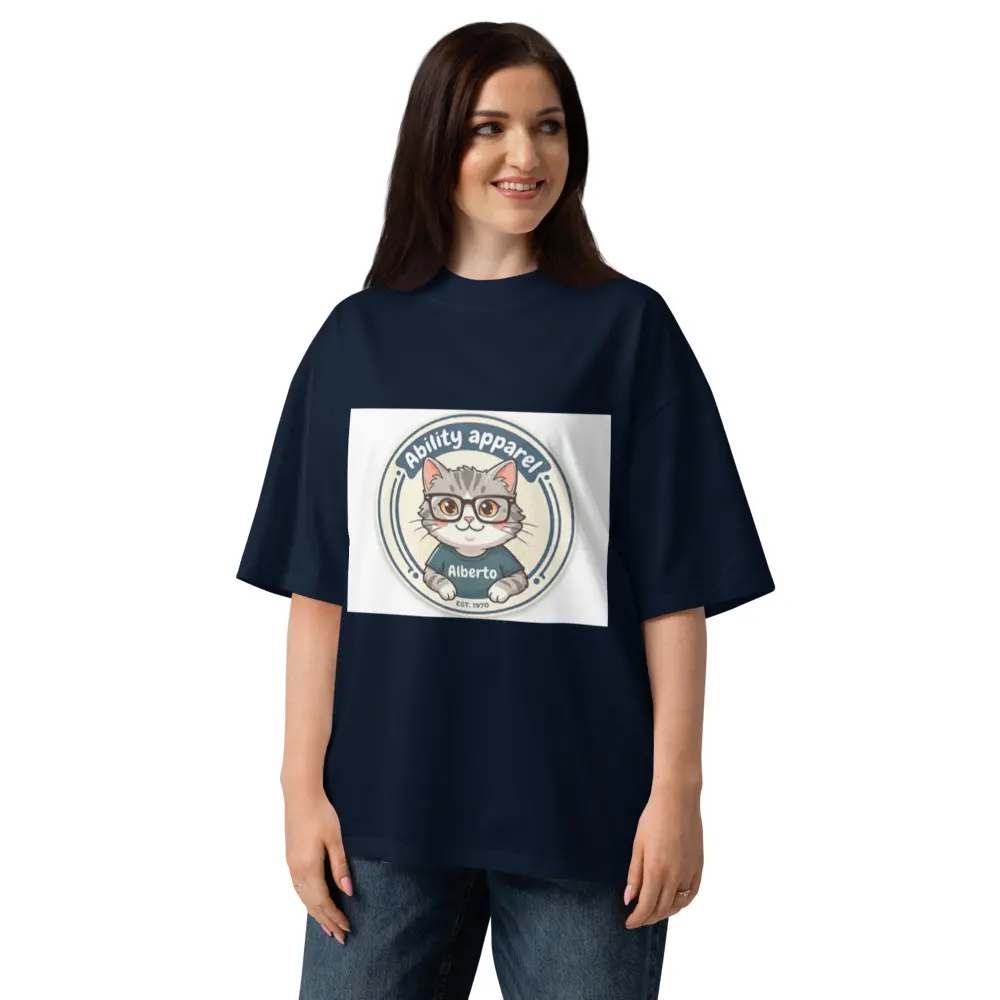 Men's Oversized Meow-Berto Cotton Tshirt - Casual Top for Everyday Wear, TikTok Shop Spring Glow-Up