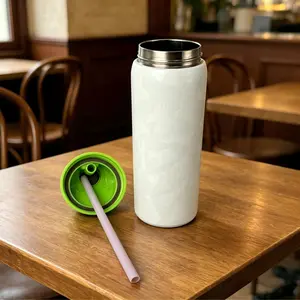 Ghost Shine Water Bottle 32oz 945ML with Straw FreeSip Heat Preservation Over 24 Hours Insulated for Cold Hot Drinks Ideal for Camping Work Indoor Outdoor Use