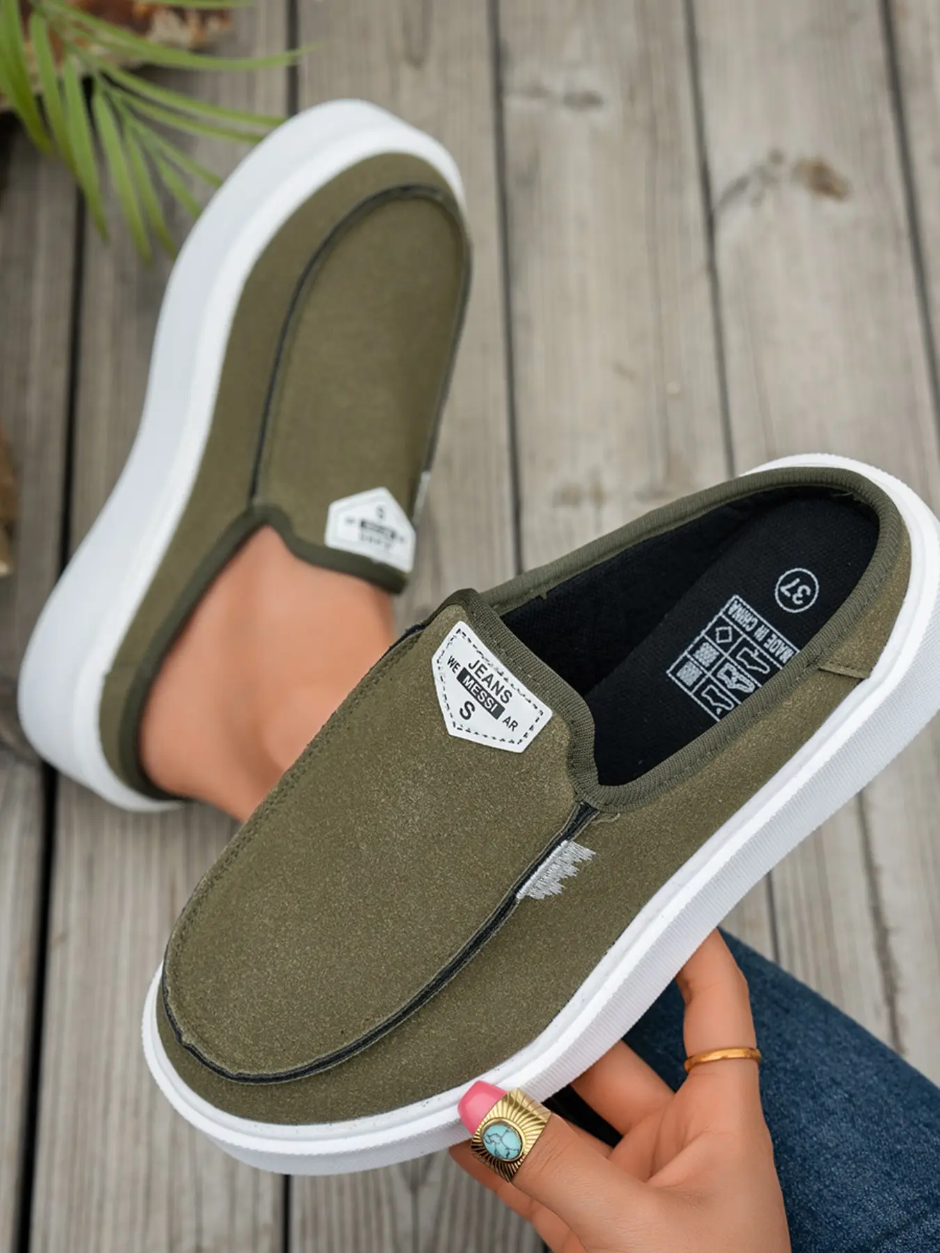 Solid-colored low-top casual shoes, one-step board shoes, European and American fashion trend, semi-slippers, children's shoesr, Casual Trainers, Sneakers