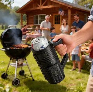 BougeRV Tactical Reload-Style Beer Can Holder with Pop-Up Ejection Design, Portable Insulated Can Cooler Sleeve for BBQ, Camping, Tailgating & Parties (12 oz Bottle)