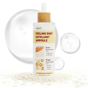 Jeirrzi Peeling Shot Glow Rice Exfoliant Ampoule, 5% Complext Acid Gentle Exfoliating Serum with Salicylic Acid, Brightening and Smoothing for Sensitive Skin