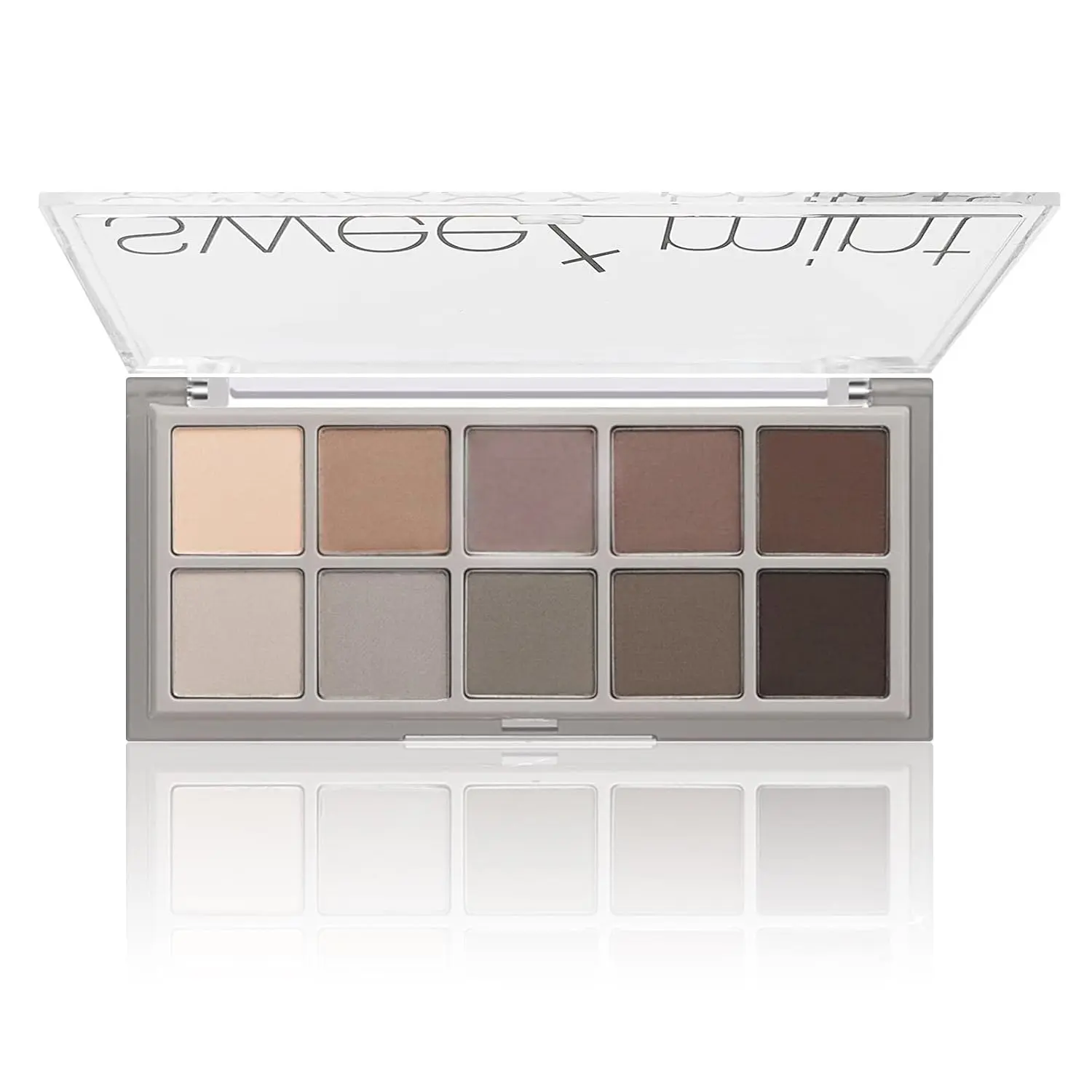 10 Colors Eyeshadow Palette,All Matte Eyeshadow Palette for Older Women,Highly Pigmented Blendable Shades,Neutral Eye Shadow Palette Makeup,Waterproof Cool-tone Grey Brown Eyeshadow,04