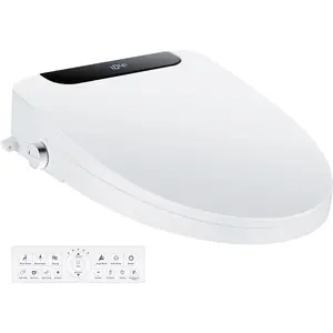 OMNIRA Bidet Toilet Seat, Elongated, Electric, Warm Water, Air Dryer, Heated Seat and Slow Close Lid, Front and Rear Wash, Night light, Wireless Remote, 102 (Elongated)
