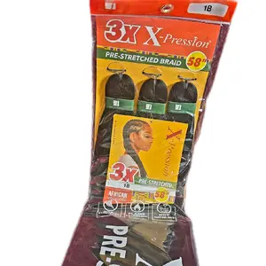 Sensationnel X-Pression 3X Pre-Stretched Braiding Hair 58” – 1 Pack for Beginners & Professionals Smooth Tangle-Free Braiding