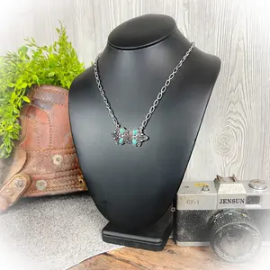Western Bootstitch Bar Necklace Cowgirl Jewelry
