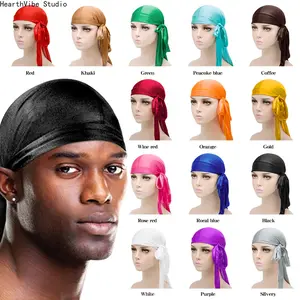 Luxury Haircare Premium Silky Durag for Men | Extra-Long Tail, Wide Straps for 360 Waves Compression, Frictionless Satin Sleep Bonnet Wrap for Dreads, Locs, Braids