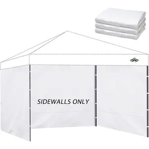 Instant Canopy Sidewalls for 10x10 Pop Up Canopy Tent, 300D  Material for Outdoor Events, Vendor Booths, and  (Sidewalls Only, Canopy Not Included)(White, 10x10ft-3pcs)