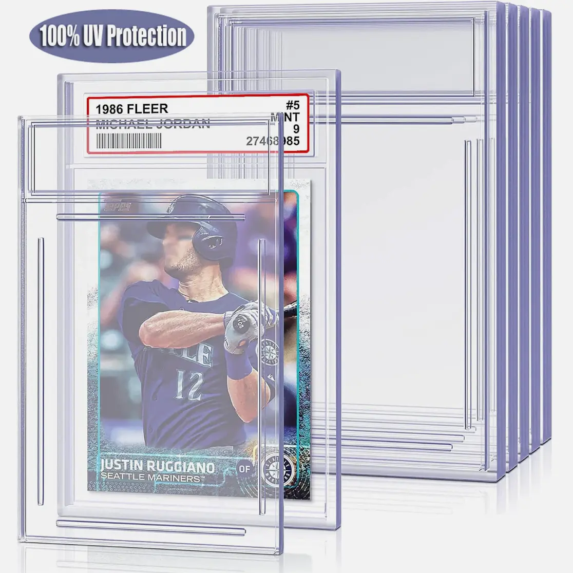PSA-Style Empty Graded Trading Card Holder Slab, Anti-UV Protector Case for Sports Cards, TCG Storage & Collection Organization, Cards Storage