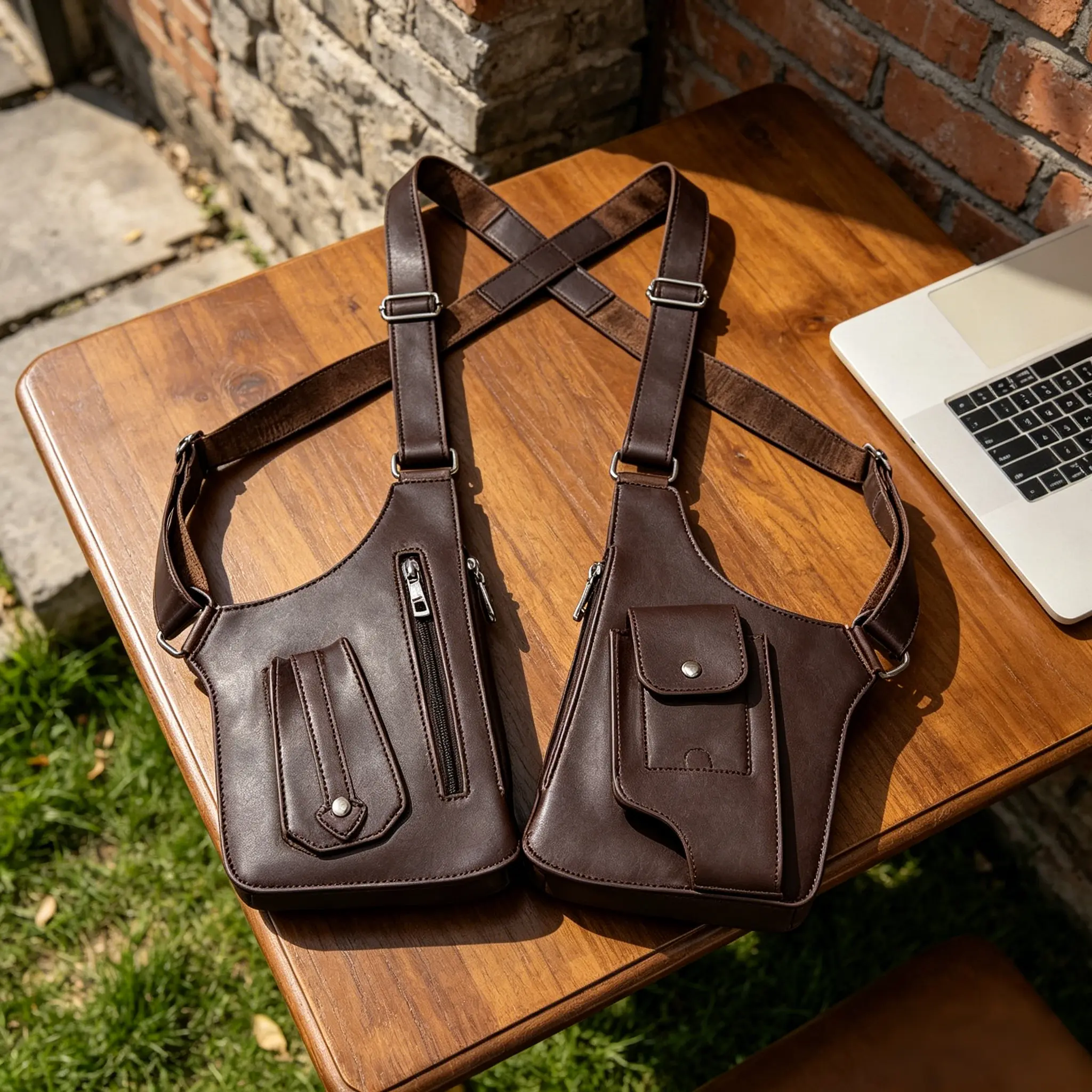 Premium Leather Adjustable Underarm Bag with Hidden Anti Theft Pocket, Secure Storage for Phone and Daily Belongings, Ideal Accessory for Cycling, Hiking, Running and Outdoor Activities, Nice Selection for 618 Shopping Season