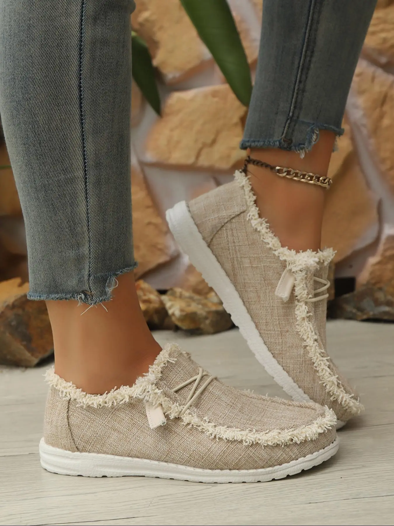 Autumn New Low-Cut Slip-On Flat Round Toe Casual Comfortable Women's Shoes, Tassel Lightweight Breathable Sneakers Walking Shoes for Everyday Wear Footwear, Casual Fashion Shoes