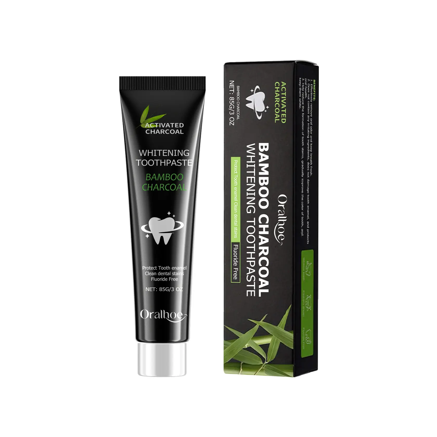 Oralhoe Bamboo Charcoal Toothpaste, 85g – 1 Tube