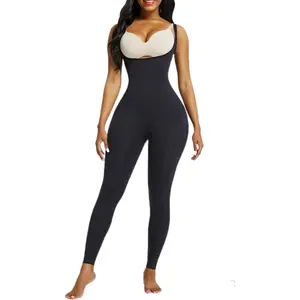 SHAPESHE Seamless Full Body Shapewear for Women Open Bust Adjustable Straps Hourglass Bodysuit