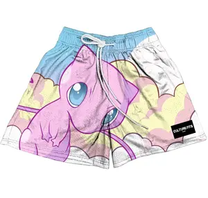 New Pokémon Shorts Men's Basketball Shorts Workout Sport Knee Pants with Pockets Athletic Sweat Walking Summer Shorts