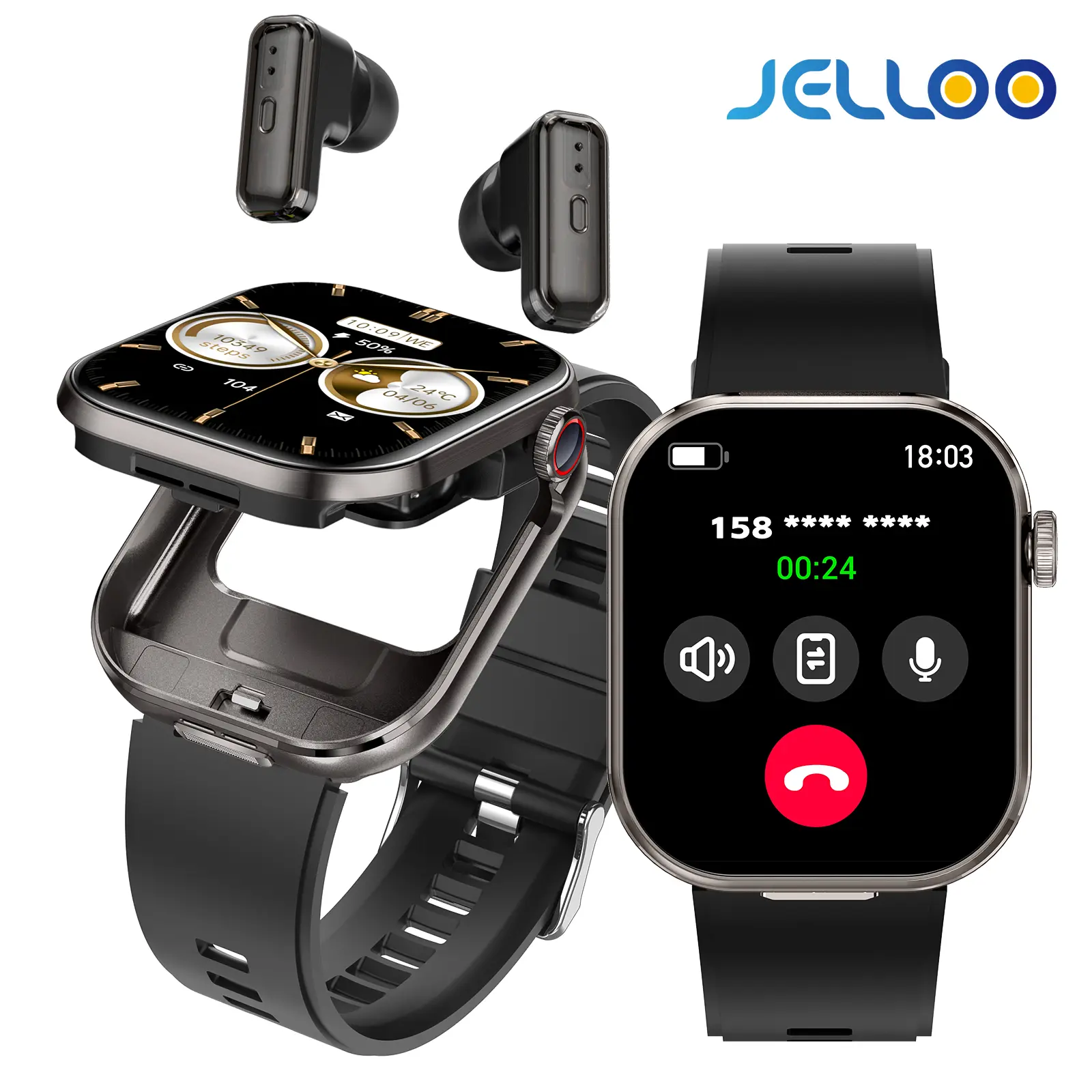 Smart Watch with Earbuds(Call Make/ Answer), 2 in 1 Smart Watches for Men Women, 2.02" HD Screen Smartwatch Compatible with iPhone Android Phones Outdoor Sports Watch with 100+Sports Modes  Digital Watch with Music Play Gifts for Him Her