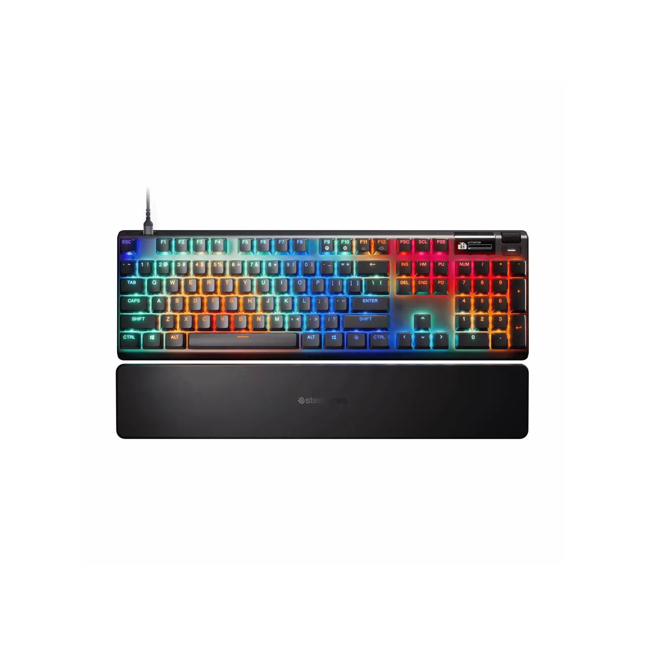SteelSeries Apex Pro Gen 3 OmniPoint 3.0 HyperMagnetic Switches, Adjustable Actuation, Rapid Trigger, Game-Ready Presets, Protection Mode, Rapid Tap/SOCD, OLED, RGB, PBT Keycaps, USB-C