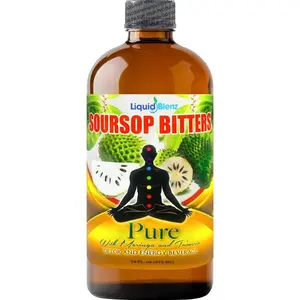 Liquid Blenz Pure Soursop Bitters with Moringa & Turmeric | Herbal Detox & Natural Energy Support | 16 fl oz