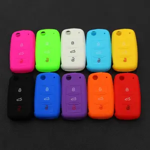 Car Key Case, Silicone Car Key Cover, Smart Remote Key Protector, Key Fob Protector for Volkswagen Bora, Lavida, Touran, Passat, Mingrui