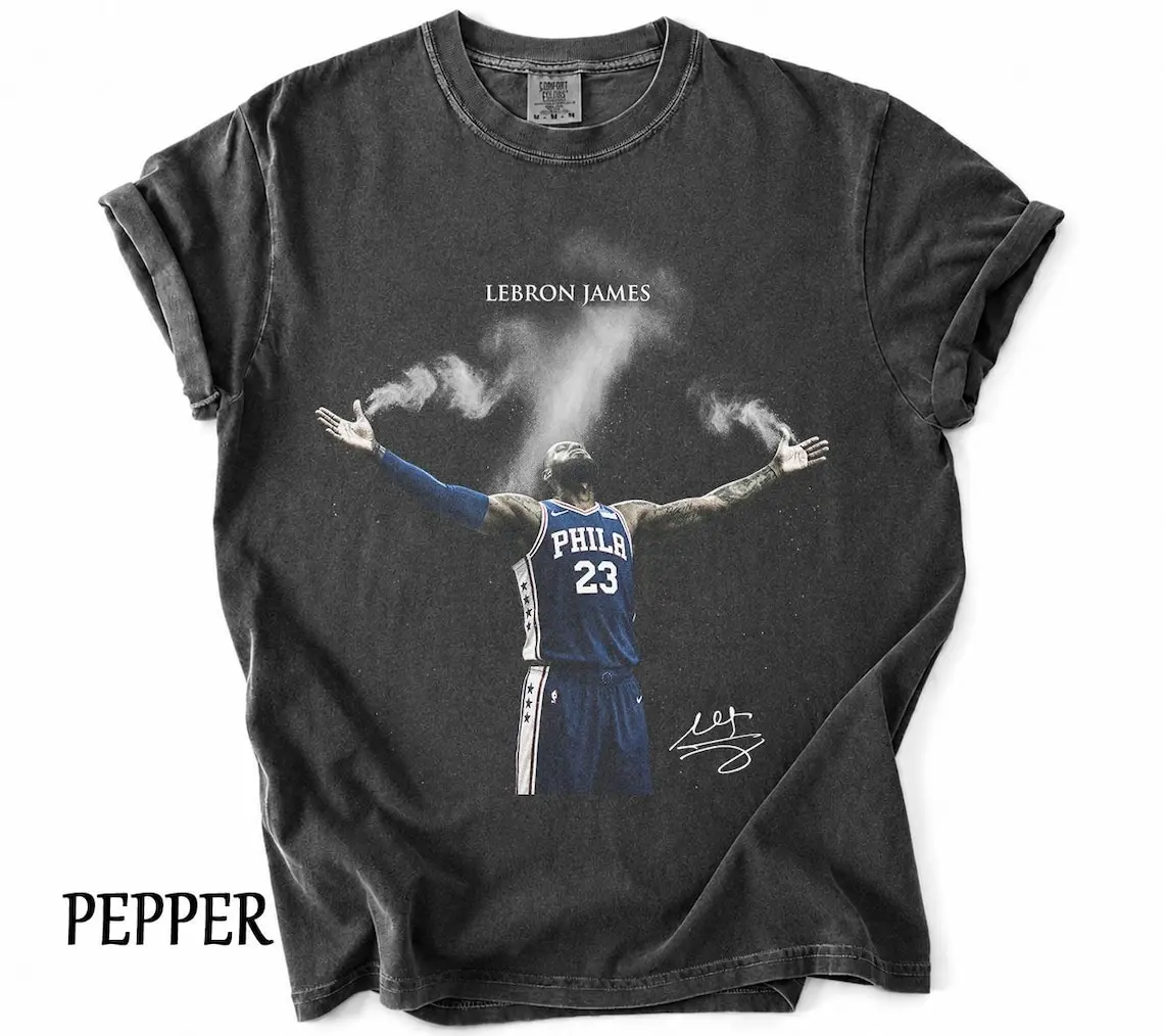 LeBron James Tee, Philadelphia Basketball Tee, Vintage Sixers 23 Shirt