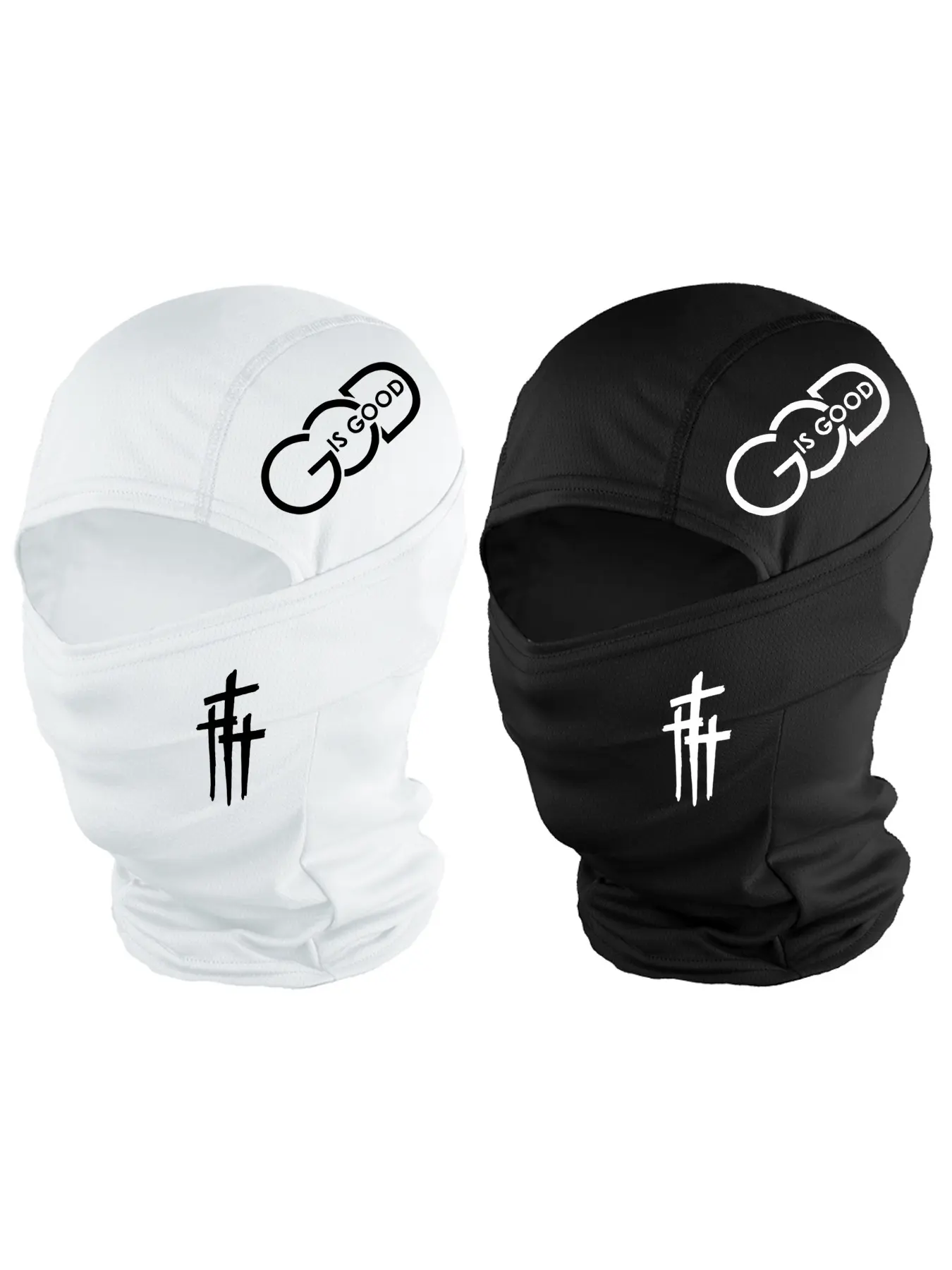 3pcs/2pcs/1pc Unisex Cross and GOD IS GOOD Letter Balaclava Mask Neck Gaiter Headwear Breathable Mask for Men Women Outdoor Sports Hiking Fishing Commuting Suitable for Daily Wear Breathable Face Cover Breathable Face Covering