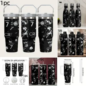 1pc Cr7c Stainless Steel Insulated Travel Mug, Long-Lasting Temperature Control, Cute Cartoon Design, Leak-Proof, BPA-Free, Ideal for Outdoor & Daily Use