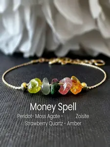 1 pc Moon Energy Bracelet Raw Crystal For Intuitive Healing Manifestations Perfect Gift For Women, Ins Style Design, Suitable For Daily Wear, Gift For Friends, Family, Couples, Birthday And Holiday