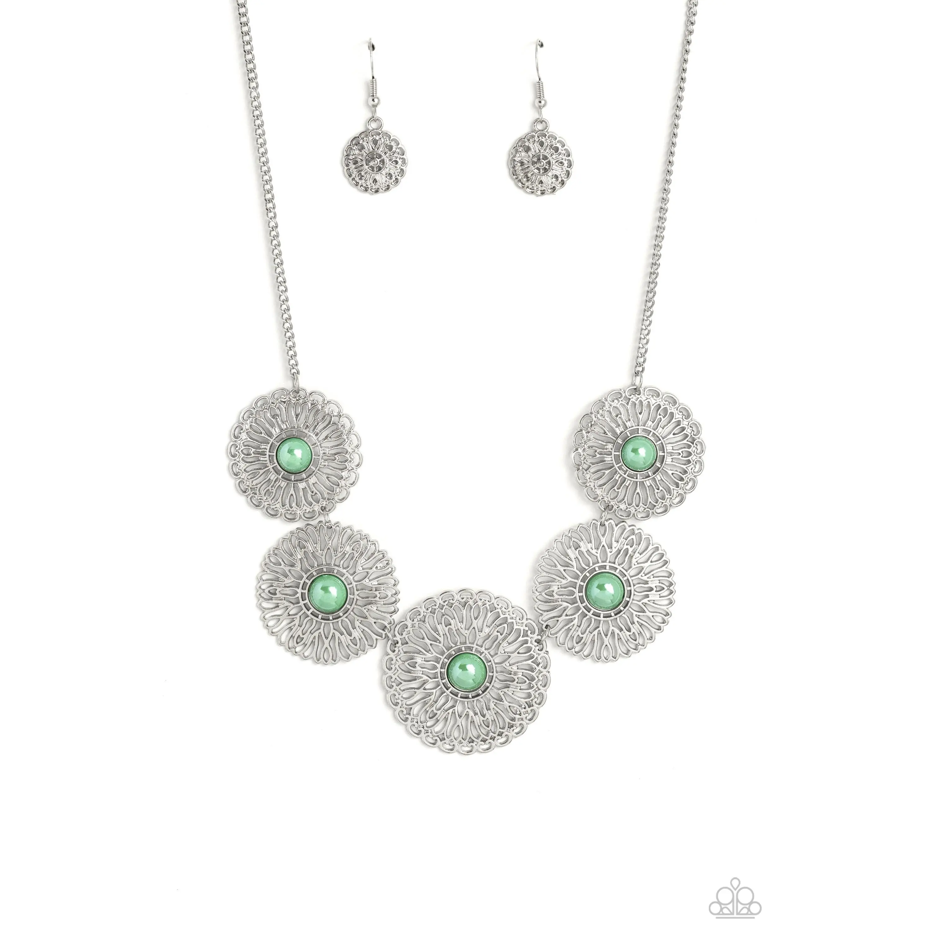 CHRYSANTHEMUM CRAZE - GREEN NECKLACE – 1857
