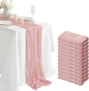 1/5/10 Pack 10FT Cheesecloth Table Runner for Thanksgiving Boho Rustic Farmhouse Gauze 120 inch Cheese Cloth Runner for Wedding Party Baby Shower Birthday Home Decor Holiday Decorations