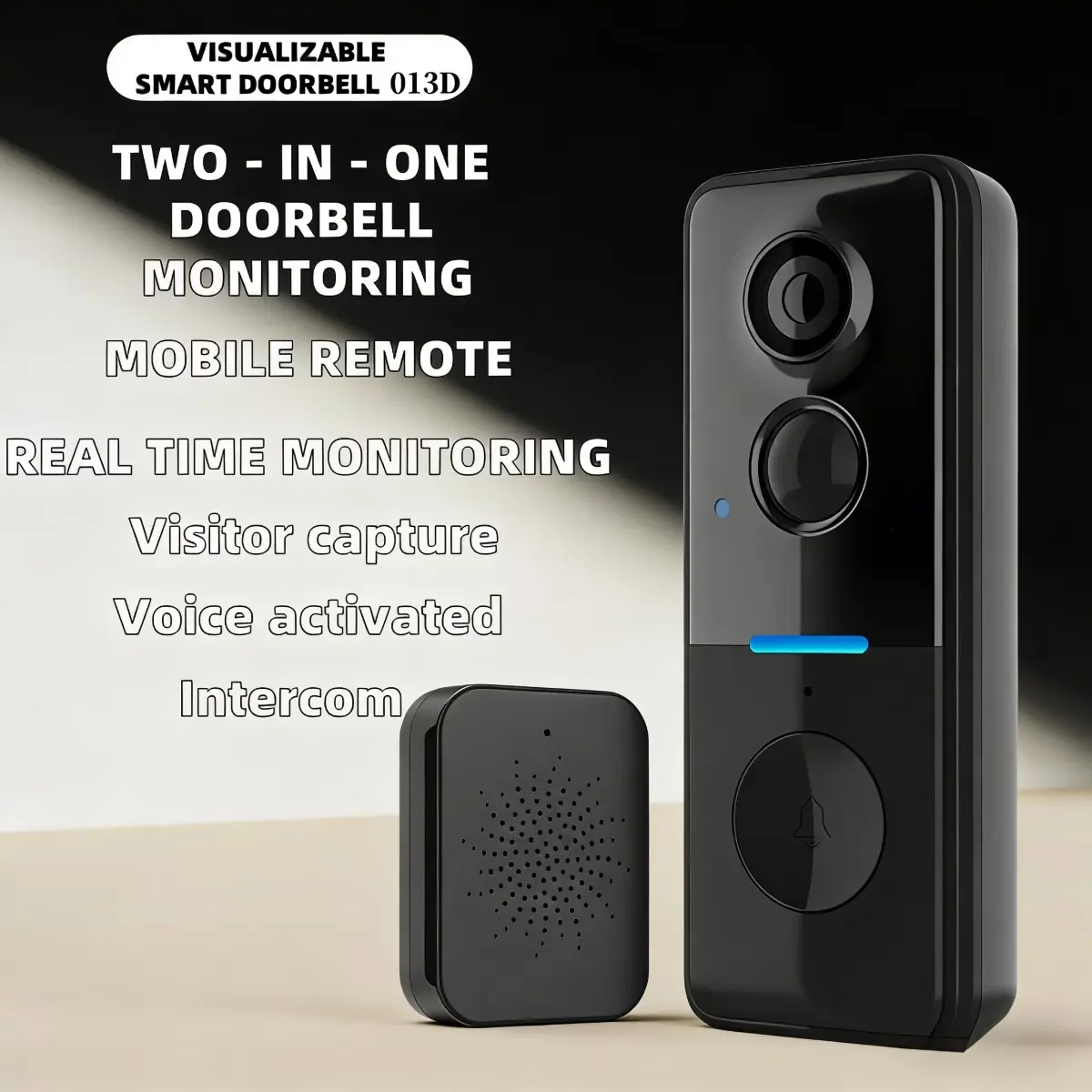1080P Wireless Video Doorbell Camera, AI Human Detection, Live View, Cloud Storage, Night Vision, Two Way Audio, Instant Alert, 2.4G WiFi Only, Indoor/Outdoor Surveillance Cam for Home Security System(Live View and Cloud Storage require a Subscription) Mo