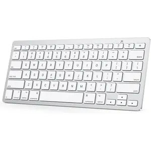 OMOTON Bluetooth Keyboard for Mac, Compact Wireless Keyboard Compatible with MacBook Pro/Air, iMac, iMac Pro, Mac Mini, Mac Pro Laptop and PC (Silver)