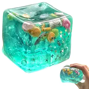 Ocean Shell Stress Relief Toy, Realistic Cube Squeeze Fidget Toy, Infinite Decompression Sensory Toy, Summervibes Birthday & Easter Gift for Kids and Adults