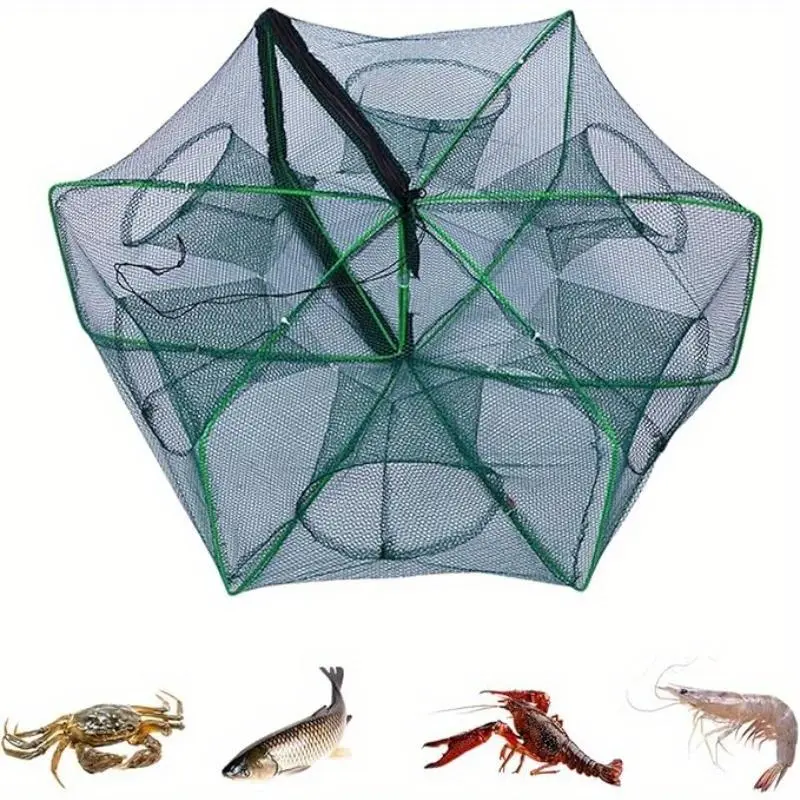 1pc Collapsible Crawfish Trap, Enhanced Outdoor Fishing Net Equipment for Catching Minnows, Shrimp, Fishing Equipment, Crappie Fishing Stuff