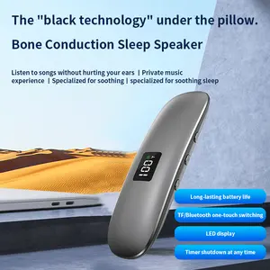 Pillow Speaker for Sleeping, Mini Bone Conduction Portable Sleep Aid with Stereo Bass, Bluetooth Sleep Bar for Deep Sleeping with White Noise, with Volume Control-Supports TF Function