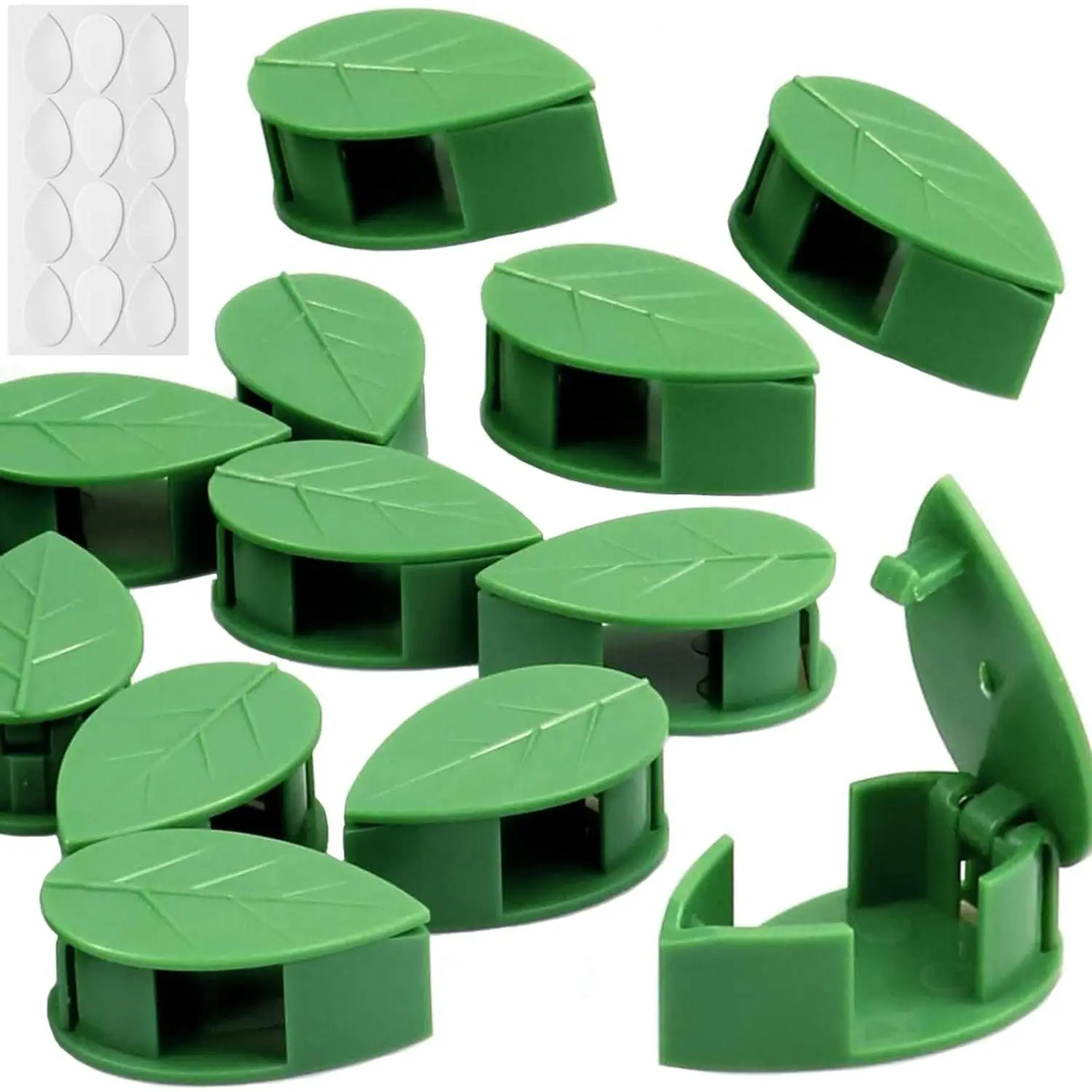 12 count  Clips for Vines Climbing and Hanging Invisible Vines Wall Fixture Clips with 12 count Adhesive Stickers for  Fixing for Indoor Outdoor Decorations