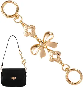 Bag Extender Chains, Purse Strap Extenders Bow Pattern Purse Extender Chain Replacement Metal Chain Purse Strap for Handbags Purses Replacement